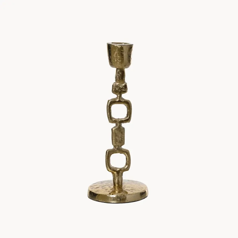 Hecho A Mano Candelabro cadena dorado aluminio 20 cm