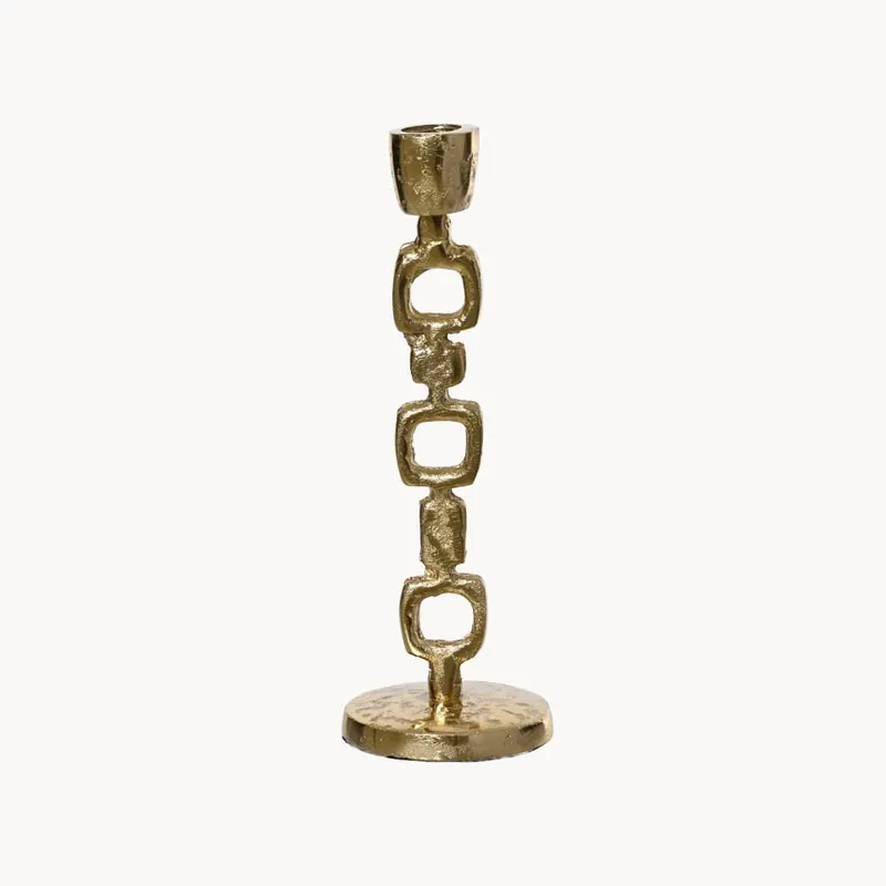 A Buen Precio Candelabro cadena dorado aluminio 24 cm