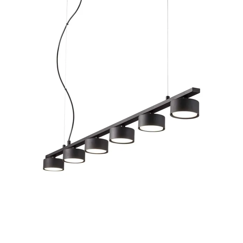 Última Versión IDEAL LUX MINOR LINEAR SP6 Colgante Negro