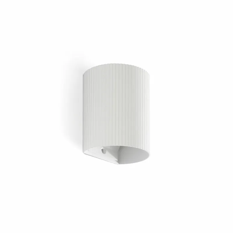 Barato FARO SOLE Aplique Redondo Estriado Blanco