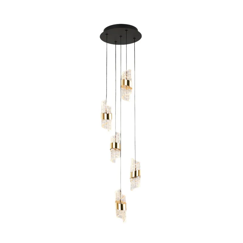 SCHULLER ILIADA Lámpara Colgante 5L Negro-Oro De Moda