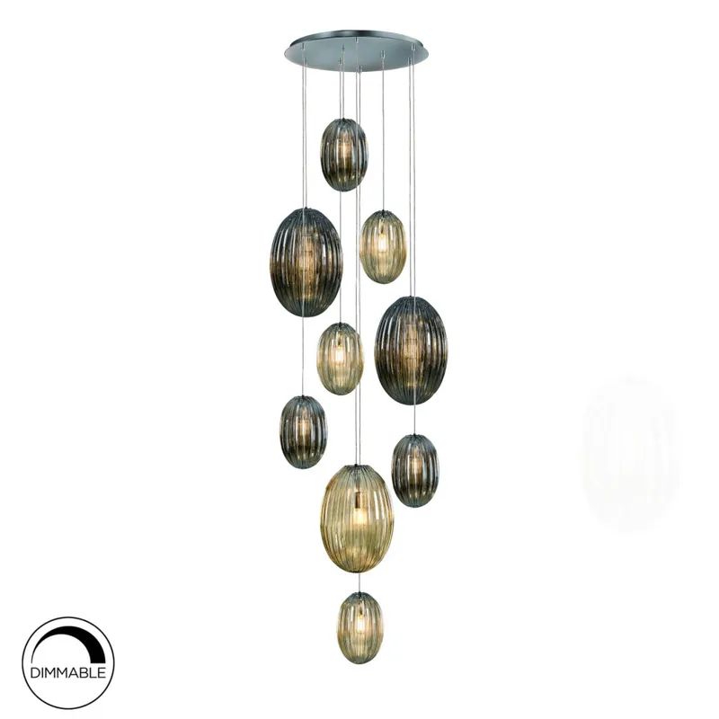 A Buen Precio SCHULLER OVILA Colgante smoke/coñac 9L dimable