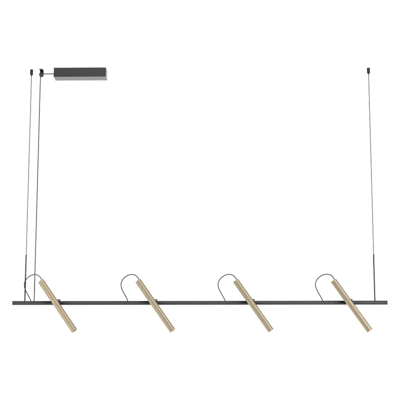 REDO PRAXI Colgante de 4 Focos Café Plata 2700K Disponible Ahora