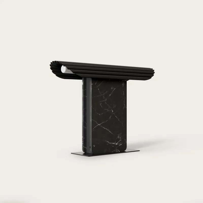 AROMAS HOLD Lámpara de Mesa Negro Mate Hecho A Mano