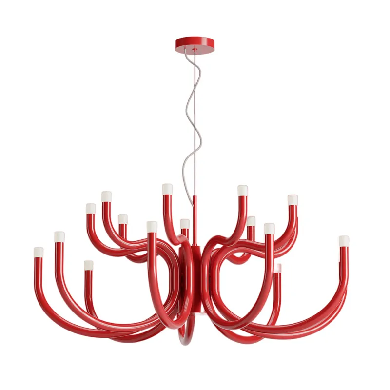 Promoción REDO LUXOR 960 Candelabro de Techo Rojo Brillo