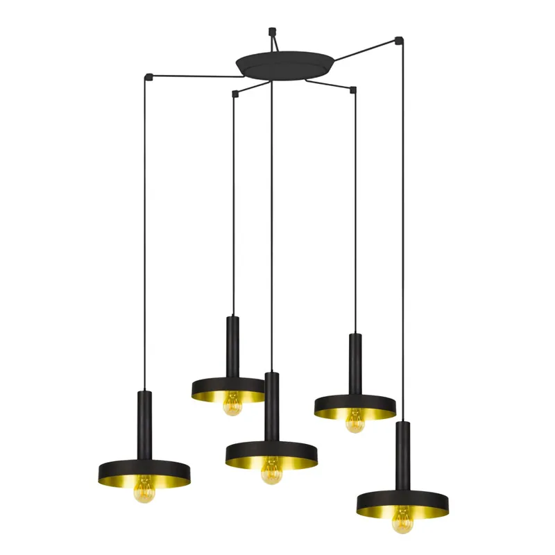 Solo Hoy FARO WHIZZ 5L Colgante Negro/Oro
