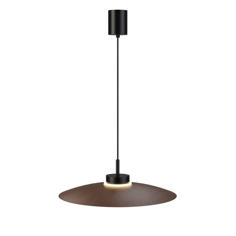 SULION CARMEN Colgante Negro/Madera Ø50 Artesanal