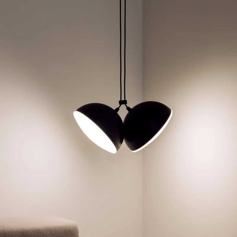Artesanal MILAN NOD 2L Colgante Negro Mate