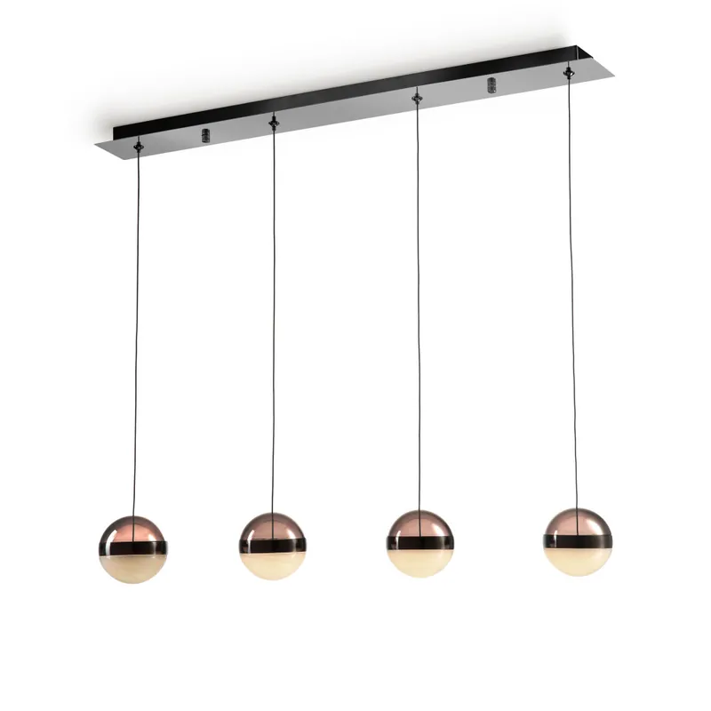 SCHULLER ORBES Colgante Lineal 4L Cromo-Negro No Te Lo Pierdas