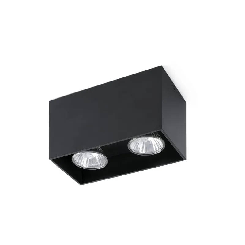 Artesanal FARO TECTO 2L Plafón Negro GU10