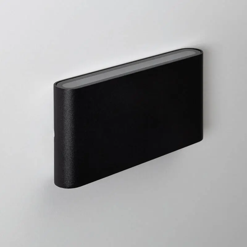 Aplique de Pared Exterior LED 12W Iluminación Doble Cara Rectangular Negro Einar Original