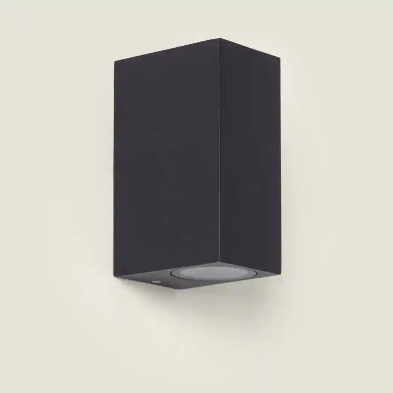 Aplique de Pared Exterior Aluminio Iluminación Doble Cara Negro Miseno Lujoso