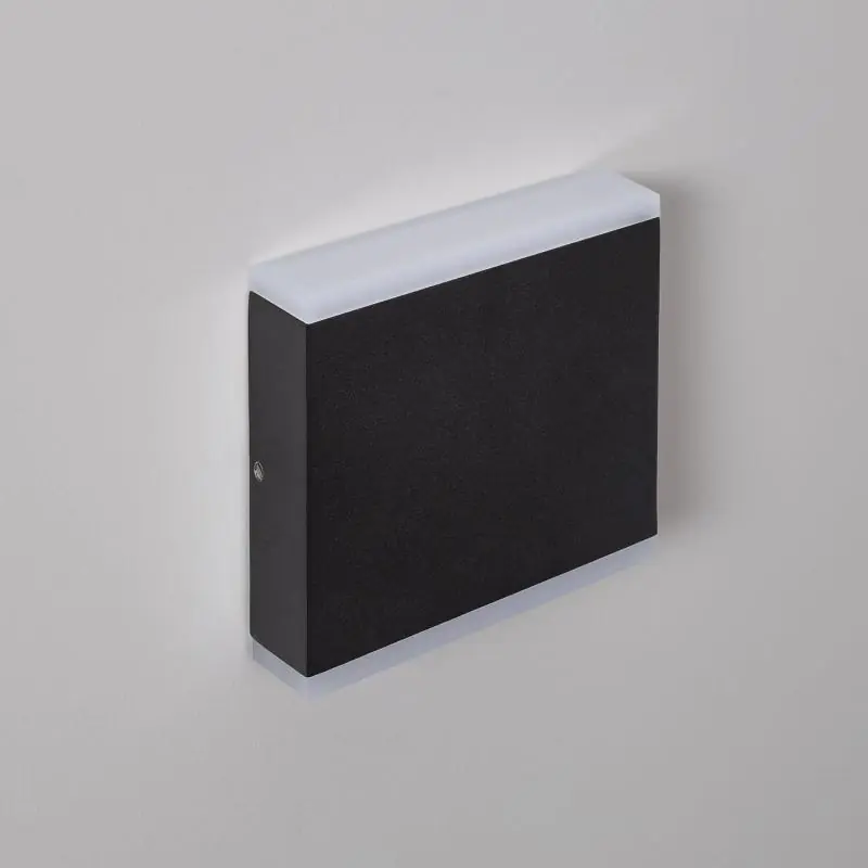 A Buen Precio Aplique de Pared Exterior LED 6W Iluminación Doble Cara Cuadrado Negro Orus