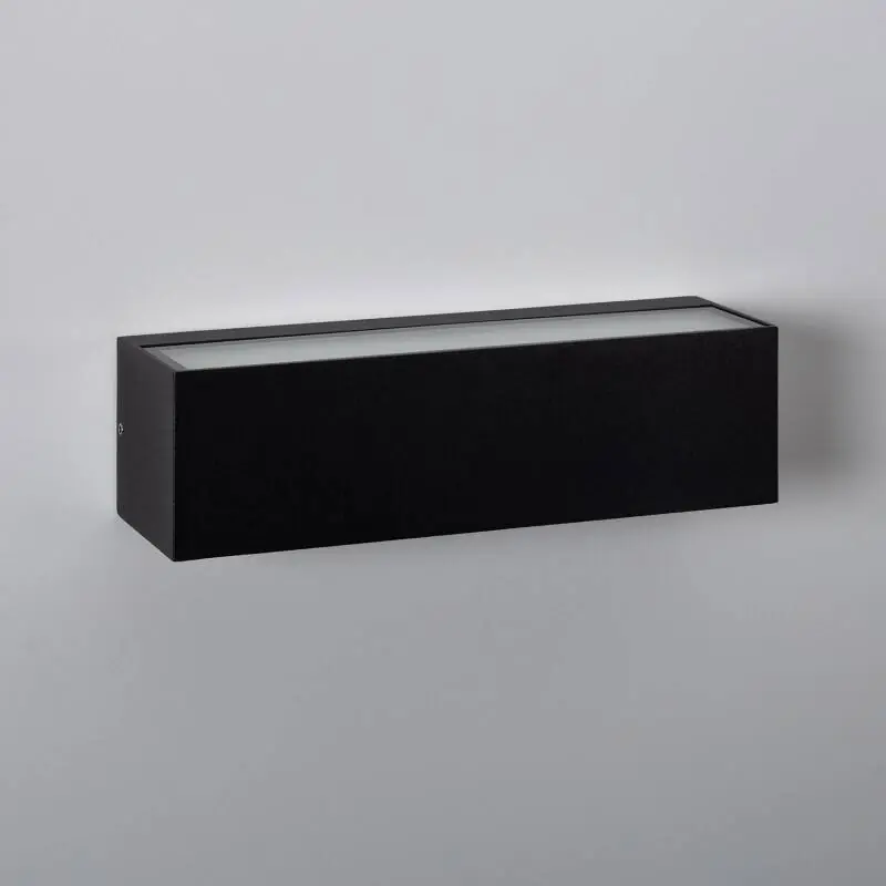 Aplique de Pared Exterior LED 10W Iluminación Doble Cara Rectangular Negro Lena Promoción