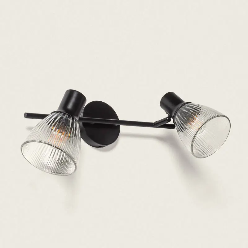 Aplique de Pared Metal y Cristal Aron 2 Focos Novedad