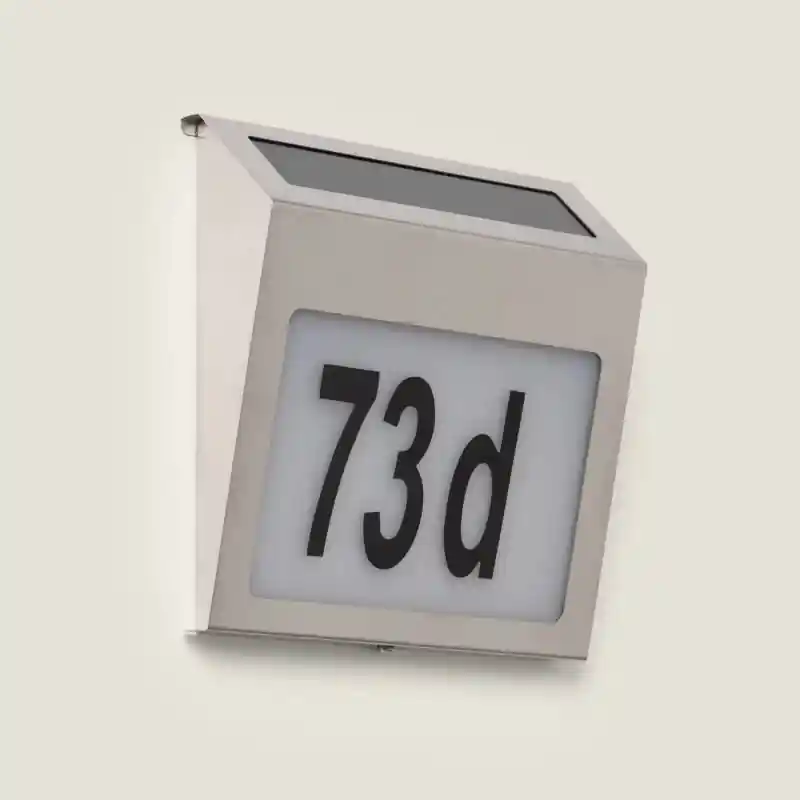 Aplique de Pared Exterior Solar LED de Metal para Numeración de Vivienda Barua Venta Final