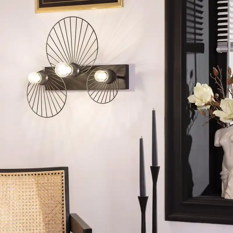 Últimas Unidades Aplique de Pared de Metal 3 Focos Kibanda Koto