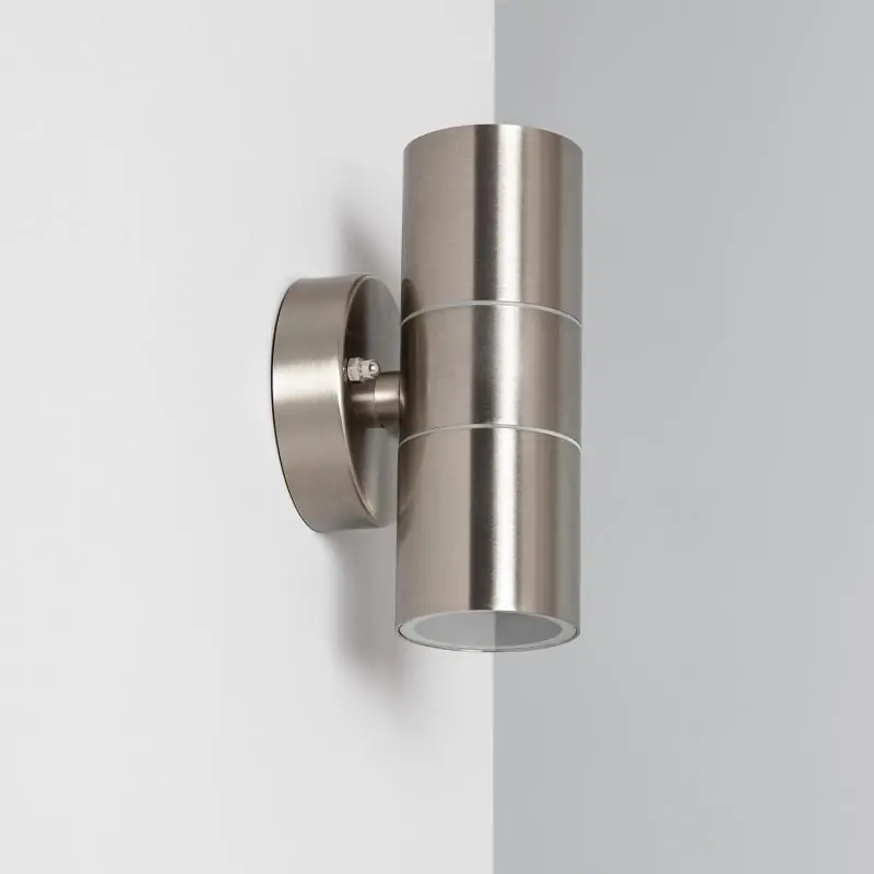 Aplique de Pared Exterior Acero Inoxidable Iluminación Doble Cara Satin A Buen Precio