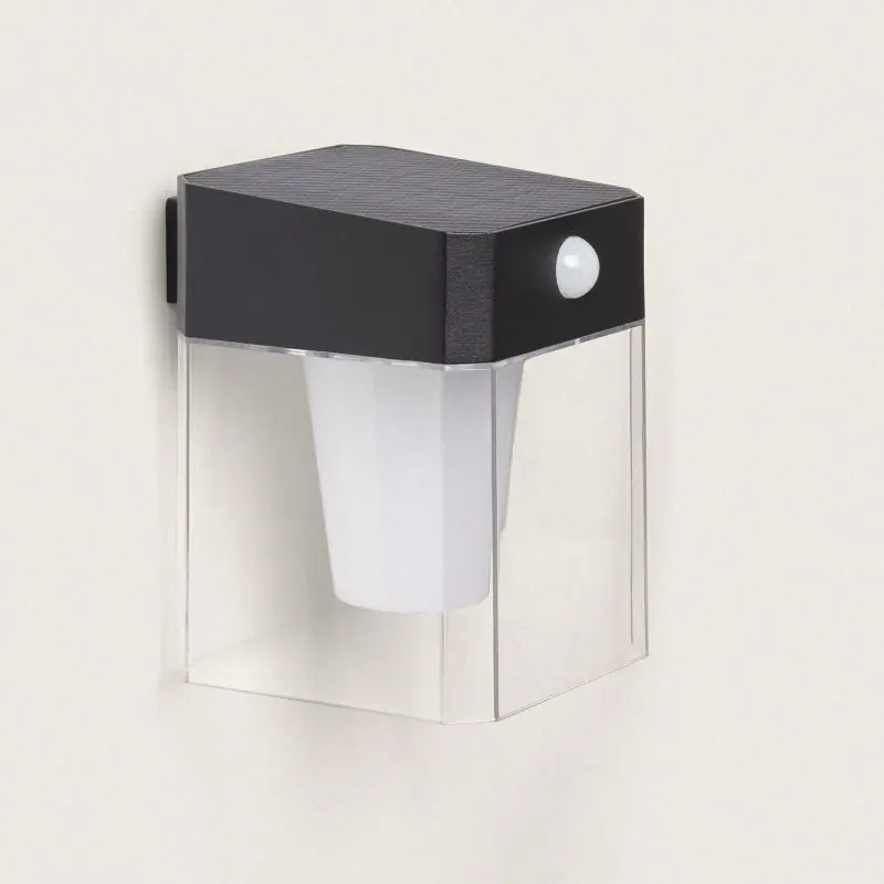 Stock Limitado Aplique de Pared Exterior Solar LED 1,5W Aluminio con Sensor de Movimiento Efren Square