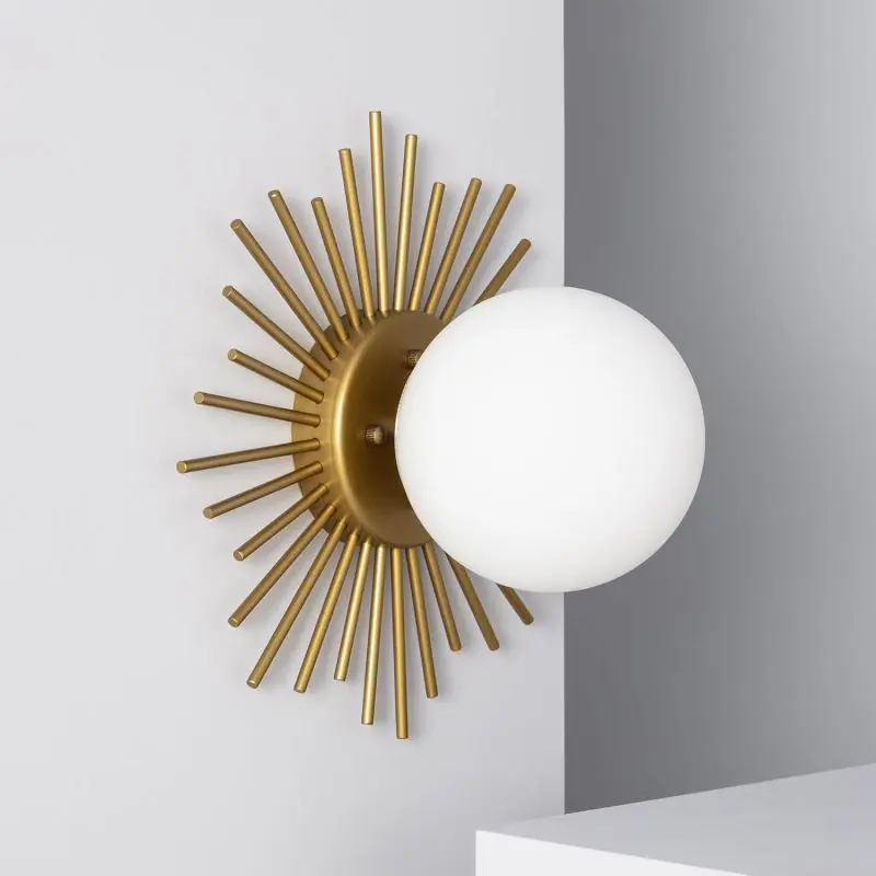 Aplique de Pared de Metal y Cristal Moon Auténtico