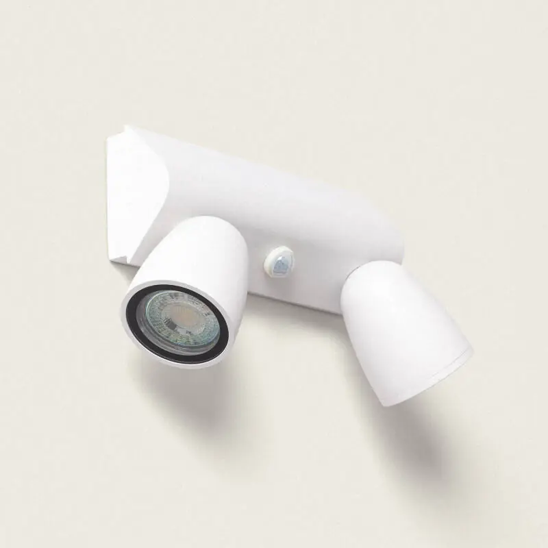 Aplique de Pared Exterior Aluminio con Detector de Movimiento Abel Large Dos Focos Entrega Rápida