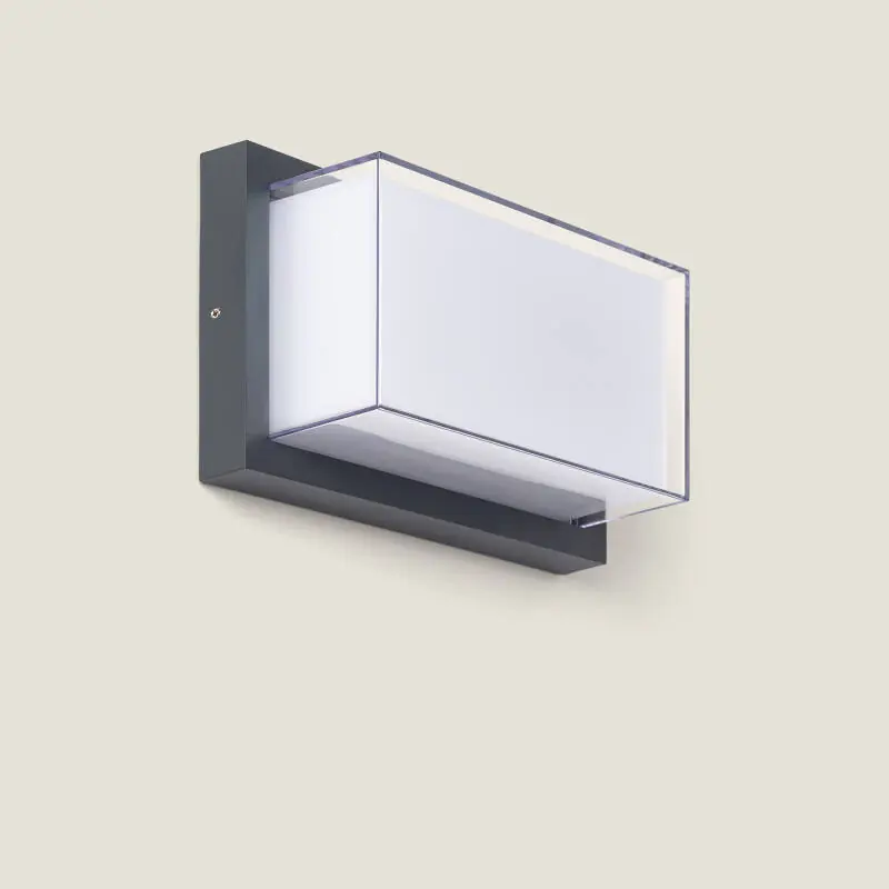 Aplique de Pared Exterior LED 12W Aluminio CCT Seleccionable Doble Difusor Caelia Popular