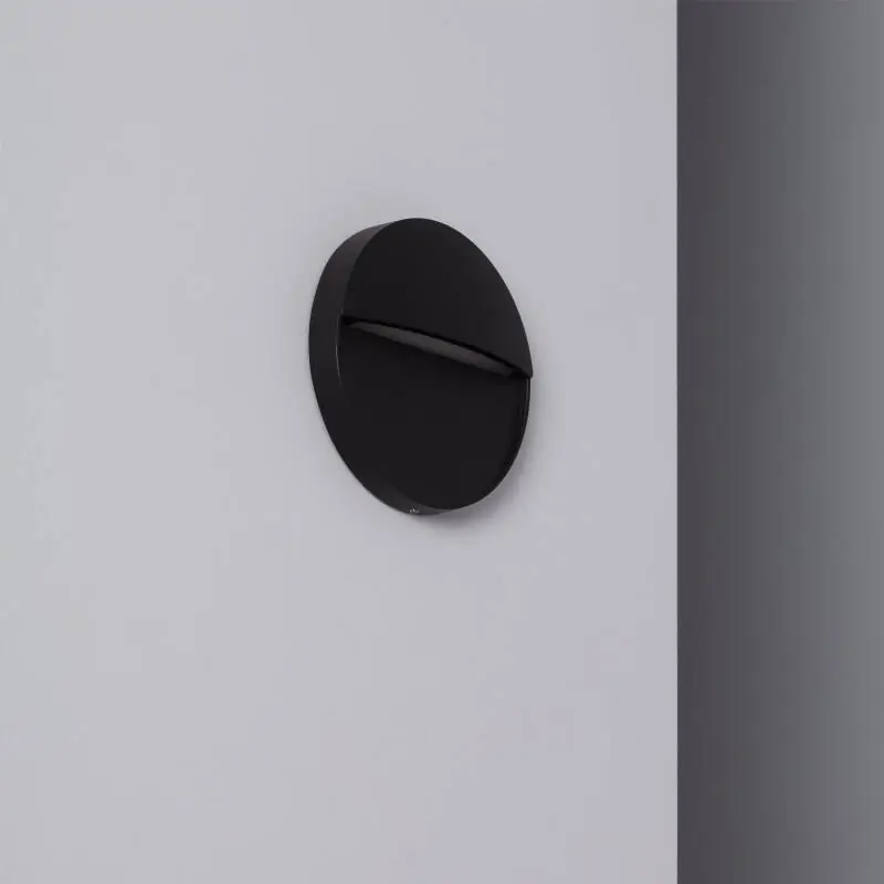 Baliza Exterior LED 4W Superficie Pared Circular Negro Jade Promoción