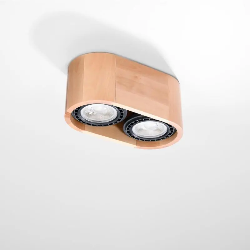 Aplique de Techo Basic 2 Madera SOLLUX Promoción