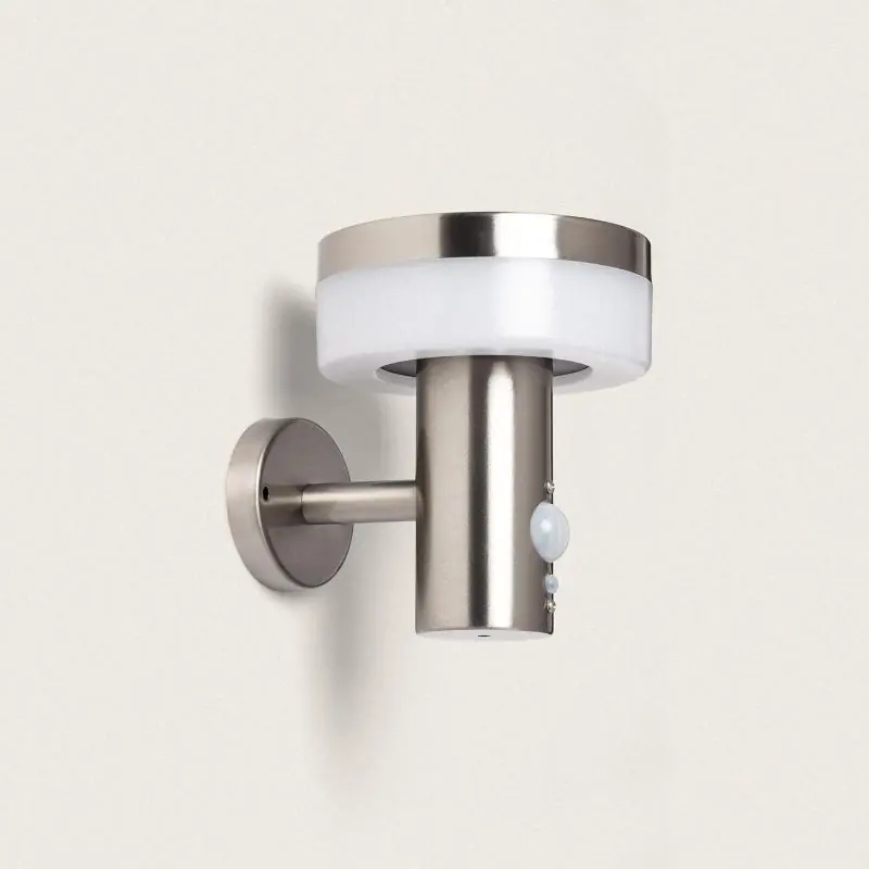 Promoción Exclusiva Aplique de Pared Exterior Solar LED 1,5W Acero Inoxidable con Sensor de Movimiento Ashier