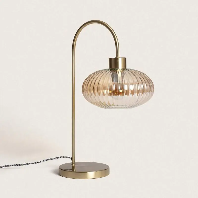 Profesional Lámpara de Mesa Metal y Cristal Basile