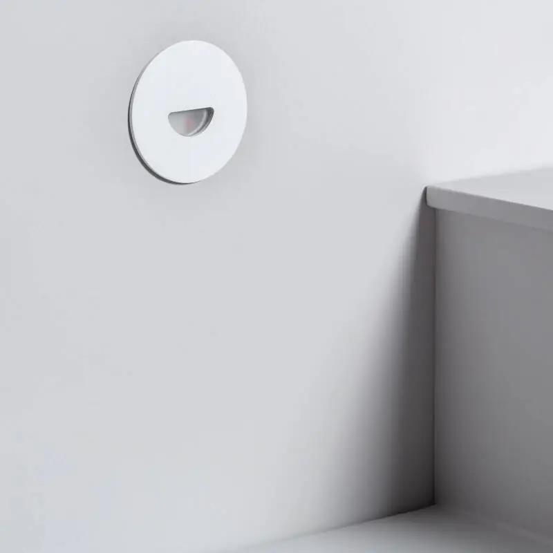 Baliza Exterior LED 2W Empotrable Pared Circular Blanco Guell Precio Reducido