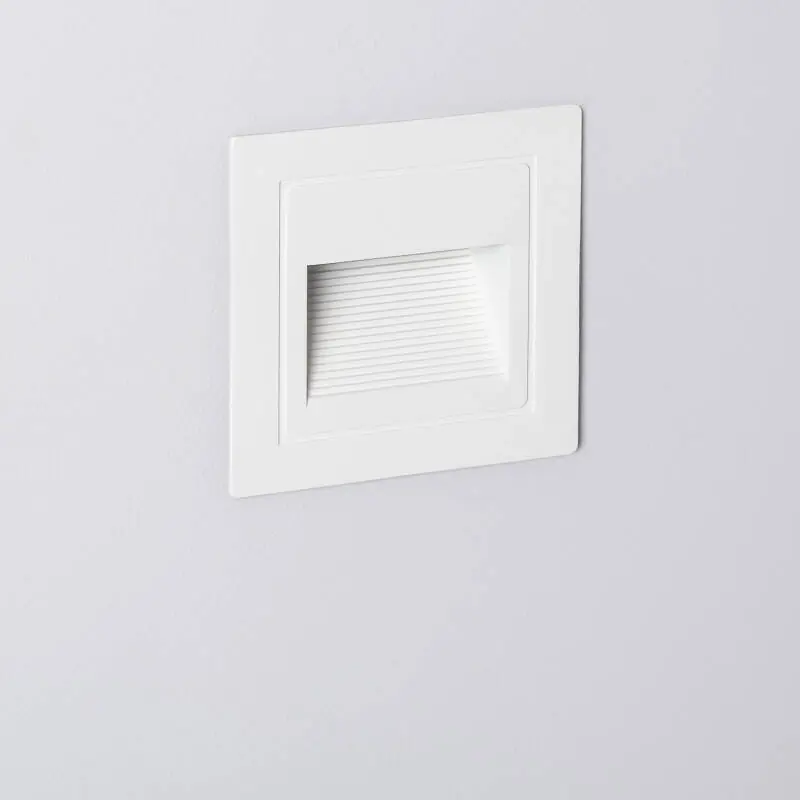 Alta Calidad Baliza Exterior LED 3W Empotrable Pared Cuadrado Blanco Olite