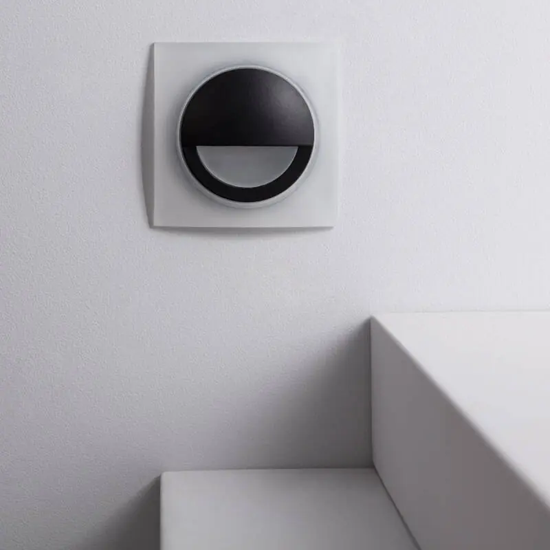 Promoción Exclusiva Baliza LED 3W Empotrable Pared Cuadrado Negro Occulare