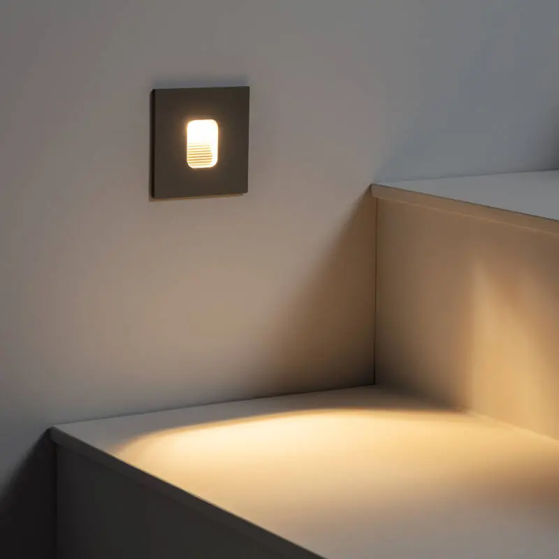 Baliza Exterior LED 2W Empotrable Pared Cuadrado Olite Profesional
