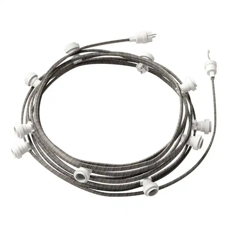 Tendencia Guirnalda Exterior Lumet System 12.5m con 10 Portalámparas E27 Blanco Creative-Cables CATE27B125