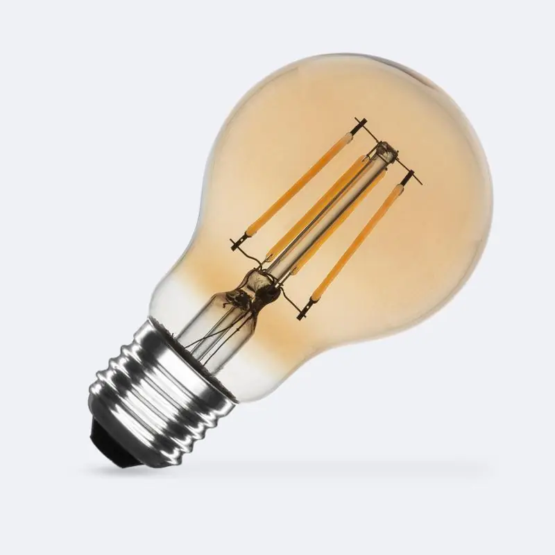 Bombilla Filamento LED E27 6W 600 lm A60 Gold Súper Precio