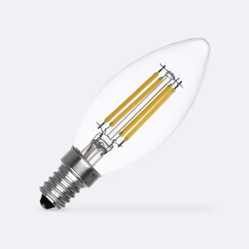 Bombilla Filamento LED E14 4W 470 lm Regulable C35 Vela Popular