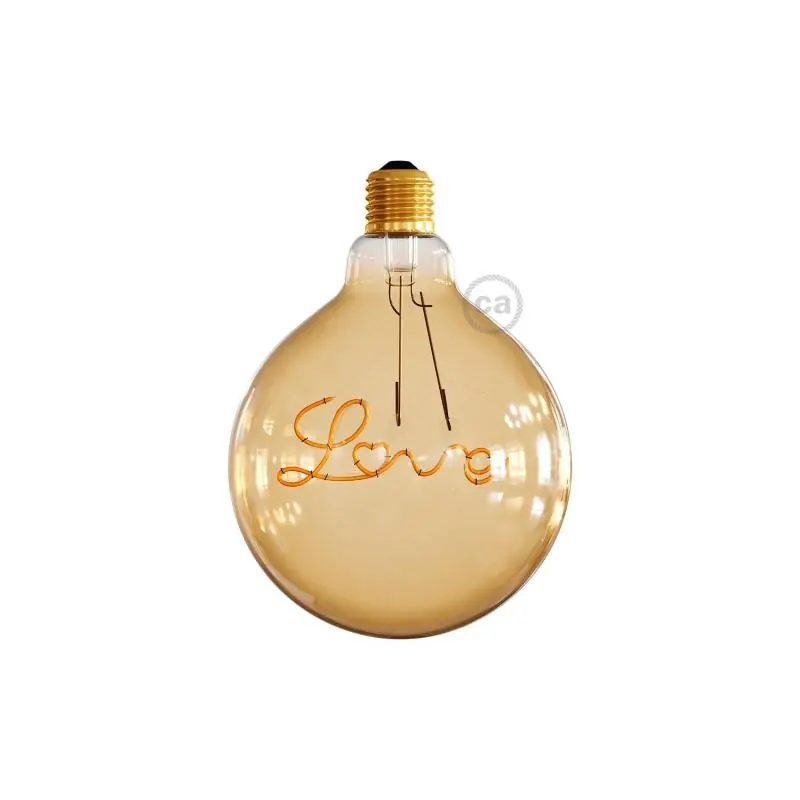 Súper Precio Bombilla Filamento LED E27 5W 250 lm Regulable G125 Creative-Cables Love CBL700216