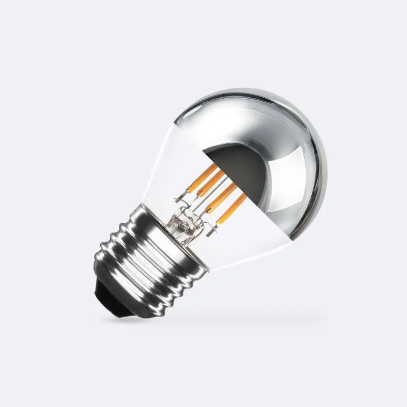 Bombilla Filamento LED E27 4W 400 lm G45 Chrome Reflect Máxima Calidad