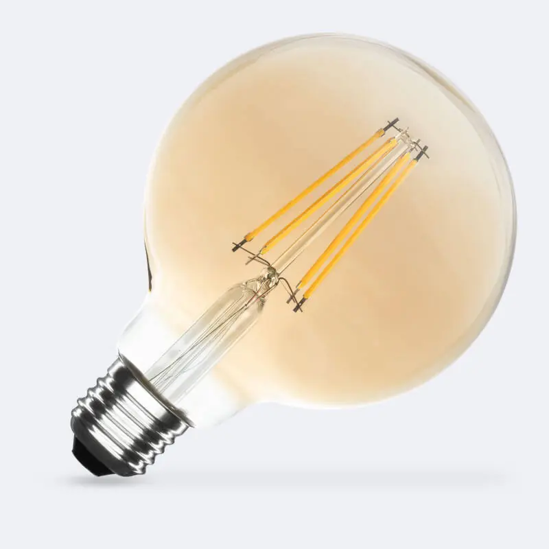 Artesanal Bombilla Filamento LED E27 8W 750 lm Regulable G95 Gold