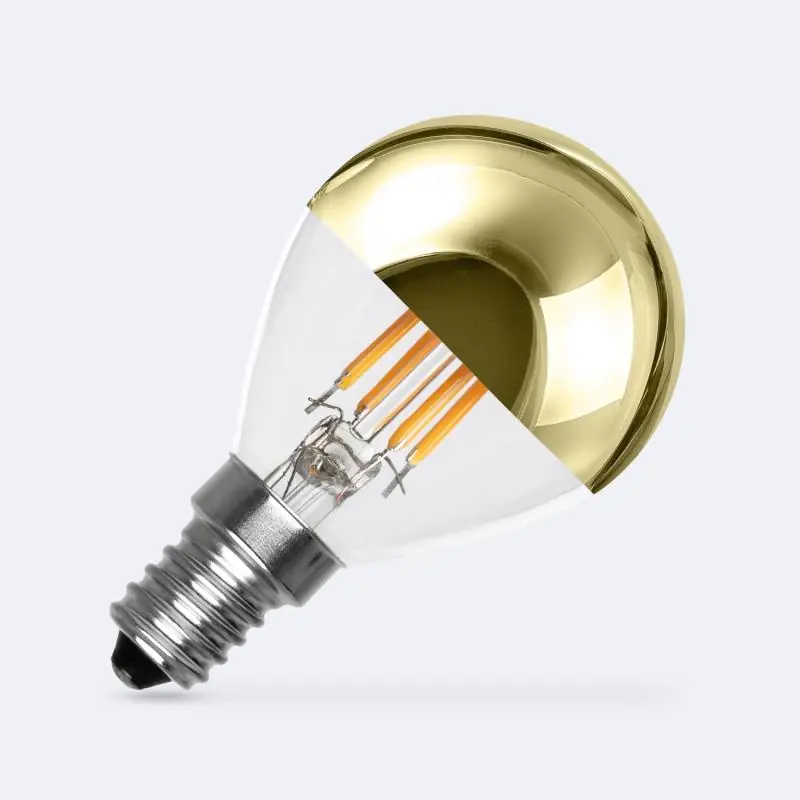 Bombilla Filamento LED E14 4W 400 lm G45 Gold Reflect Bestseller
