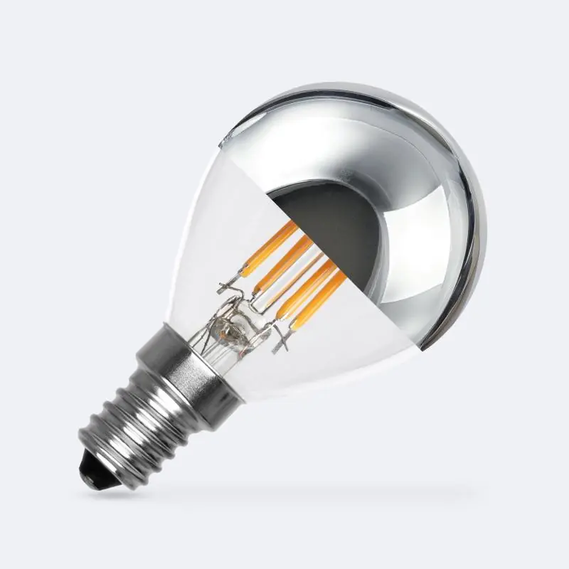 Stock Limitado Bombilla Filamento LED E14 4W 400 lm G45 Chrome Reflect