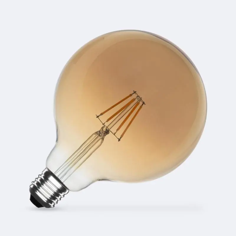 Bombilla Filamento LED E27 6W 600 lm G125 Gold Ordena Ya