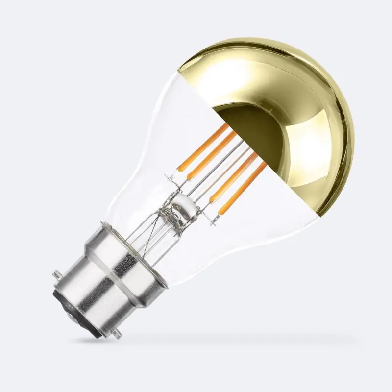 Bombilla Filamento LED B22 6W 600 lm A60 Gold Reflect Tendencia