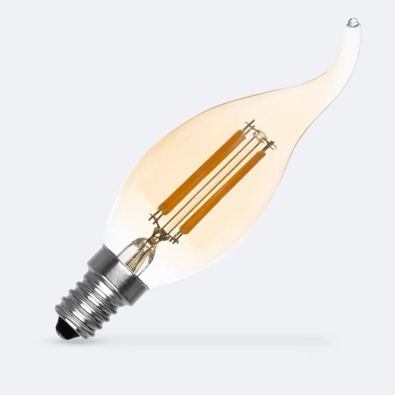 Bombilla Filamento LED E14 4W 400 lm Regulable T35 Gold Bestseller