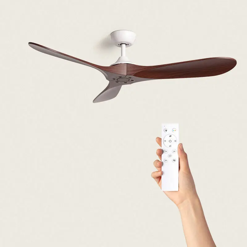 Ventilador de Techo Silencioso Spetses Blanco Madera 132cm Motor DC Compra Ahora