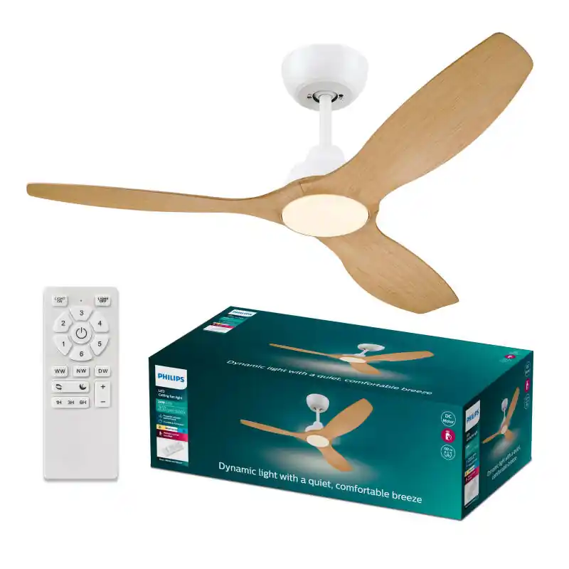 Ventilador de techo Silencioso Olas 132cm Motor DC PHILIPS 929004641201 Garantía Incluida