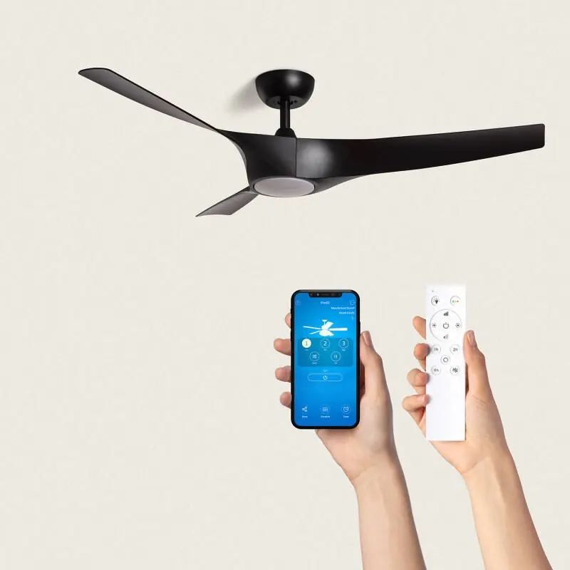 Última Versión Ventilador de Techo Silencioso Egina Negro 132cm Motor DC