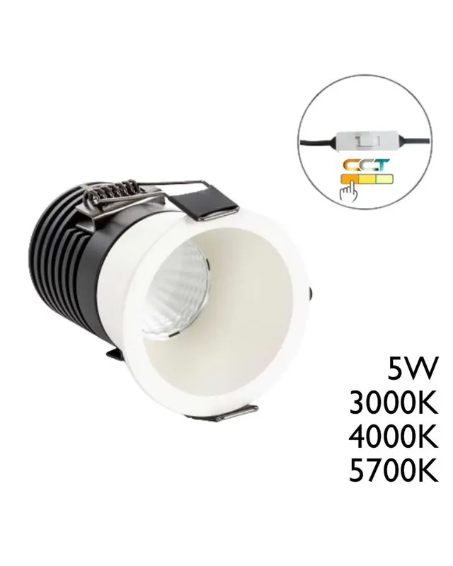 Promoción Downlight LED 5W COB CCT 3000/4000/5700ºK Blanco