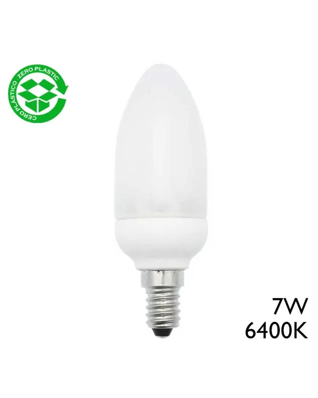 Rebajas Bombilla bajo consumo vela 7W E14 6400K
